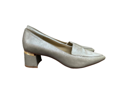 Silver Shoes Heels Block By Enzo Angiolini, Size: 8 Fashion