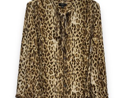 Animal Print Blouse Long Sleeve J. Crew, Size Xl For Cheap