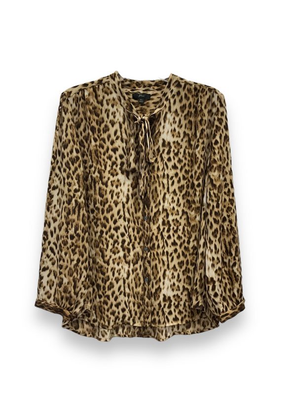 Animal Print Blouse Long Sleeve J. Crew, Size Xl For Cheap