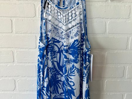 Blue & White Top Sleeveless Inc, Size M on Sale