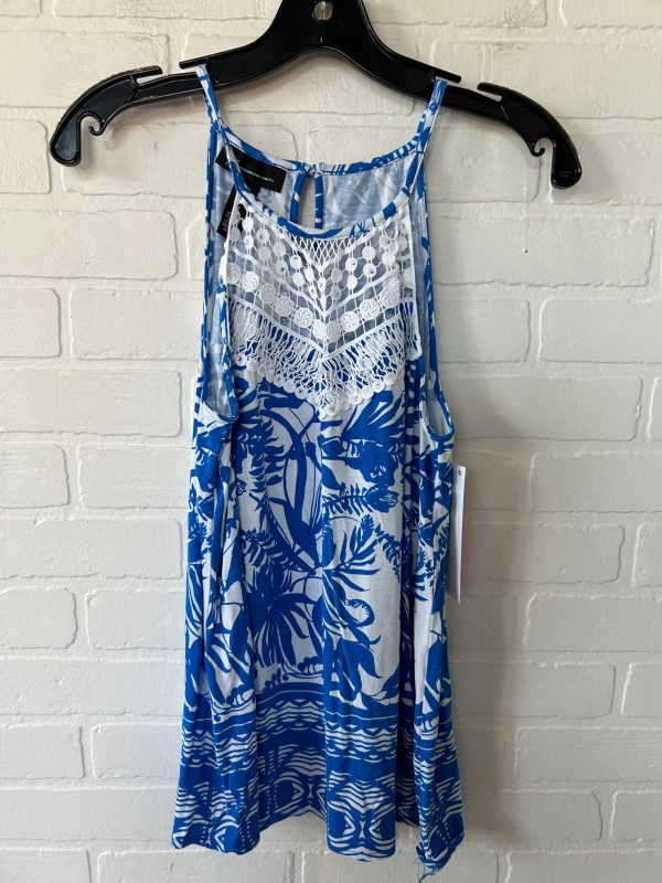 Blue & White Top Sleeveless Inc, Size M on Sale