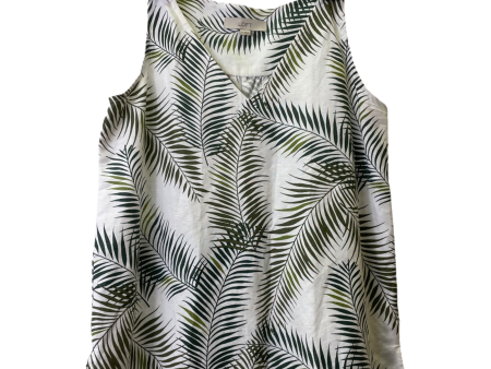 Green & White Top Sleeveless By Loft, Size: Xs Online Hot Sale