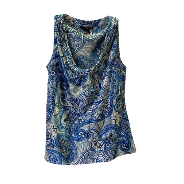 Blue & White Top Sleeveless By Willi Smith, Size: L on Sale