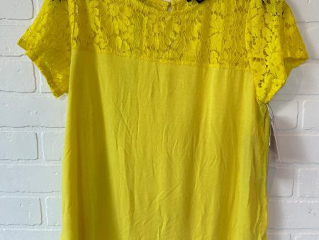 Yellow Top Short Sleeve Halogen, Size M Fashion