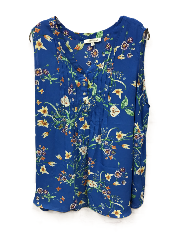 Blue Top Sleeveless By Rose And Olive, Size: 2x on Sale