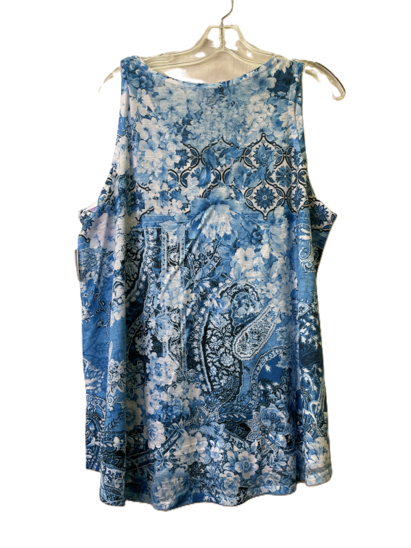 Blue Top Sleeveless By Concepts, Size: 1x Online Sale