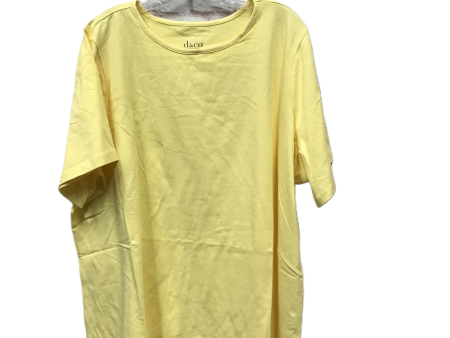 Yellow Top Short Sleeve Basic By Denim And Co Qvc, Size: 3x Online Hot Sale