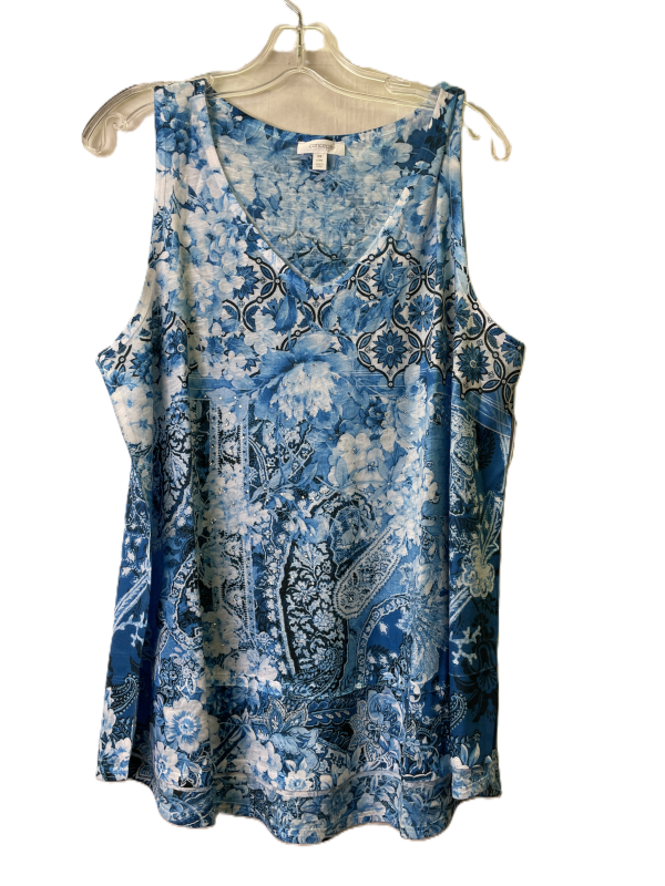 Blue Top Sleeveless By Concepts, Size: 1x Online Sale