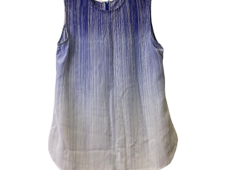 Blue & White Top Sleeveless By Equipment, Size: Xs Cheap