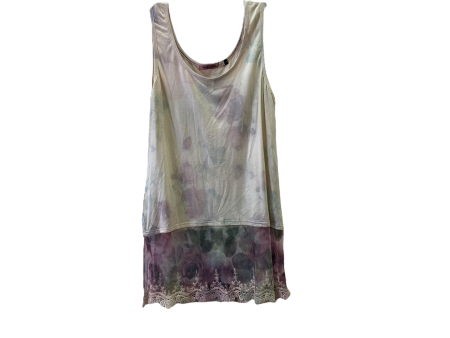 Cream & Purple Top Sleeveless By Origami, Size: S Online Sale