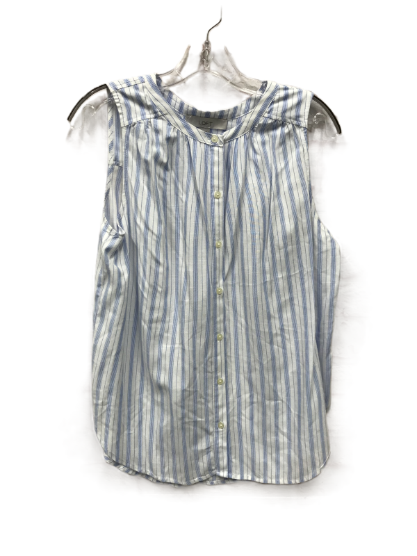 Blue & White Top Sleeveless By Loft, Size: S Cheap