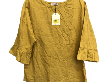 Yellow Top Short Sleeve By Cellabie, Size: M Online now