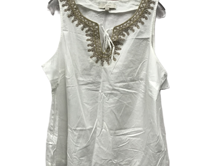 Cream Top Sleeveless By Loft, Size: 1x For Discount